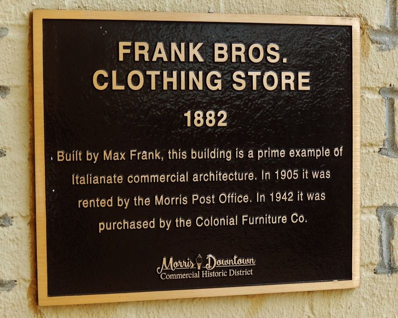 Frank Bros. Clothing Store Marker image. Click for full size.