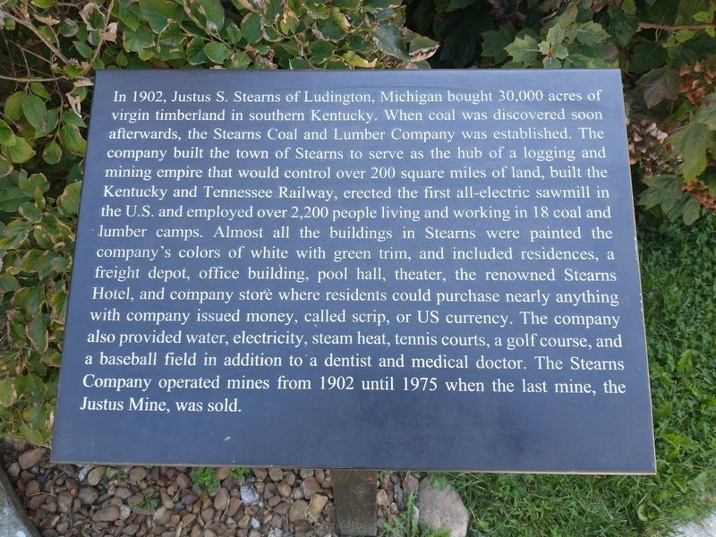 Stearns Coal & Lumber Company Marker image. Click for full size.