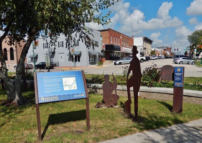 Welcome to Morris a Historic I&M Canal town Marker. Click for full size. Welcome to Morris a Historic I&M Canal town Marker image. Click for full size.