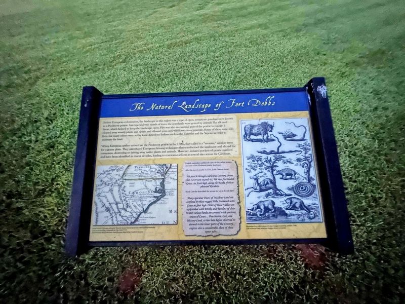 The Natural Landscape of Fort Dobbs Marker. Click for full size. The Natural Landscape of Fort Dobbs Marker image. Click for full size.