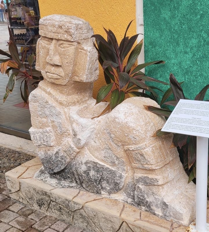The Chac mool statue and Marker image. Click for full size.