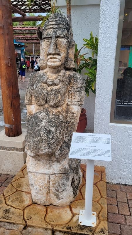The Goddess Ixchel statue and Marker image. Click for full size.