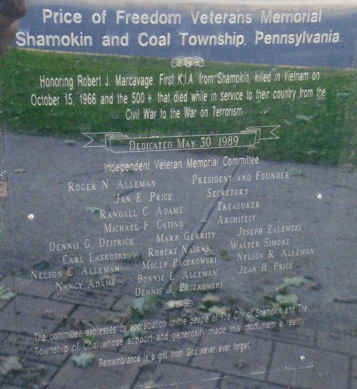 The Price of Freedom Veterans Memorial Marker. Click for full size. The Price of Freedom Veterans Memorial Marker image. Click for full size.