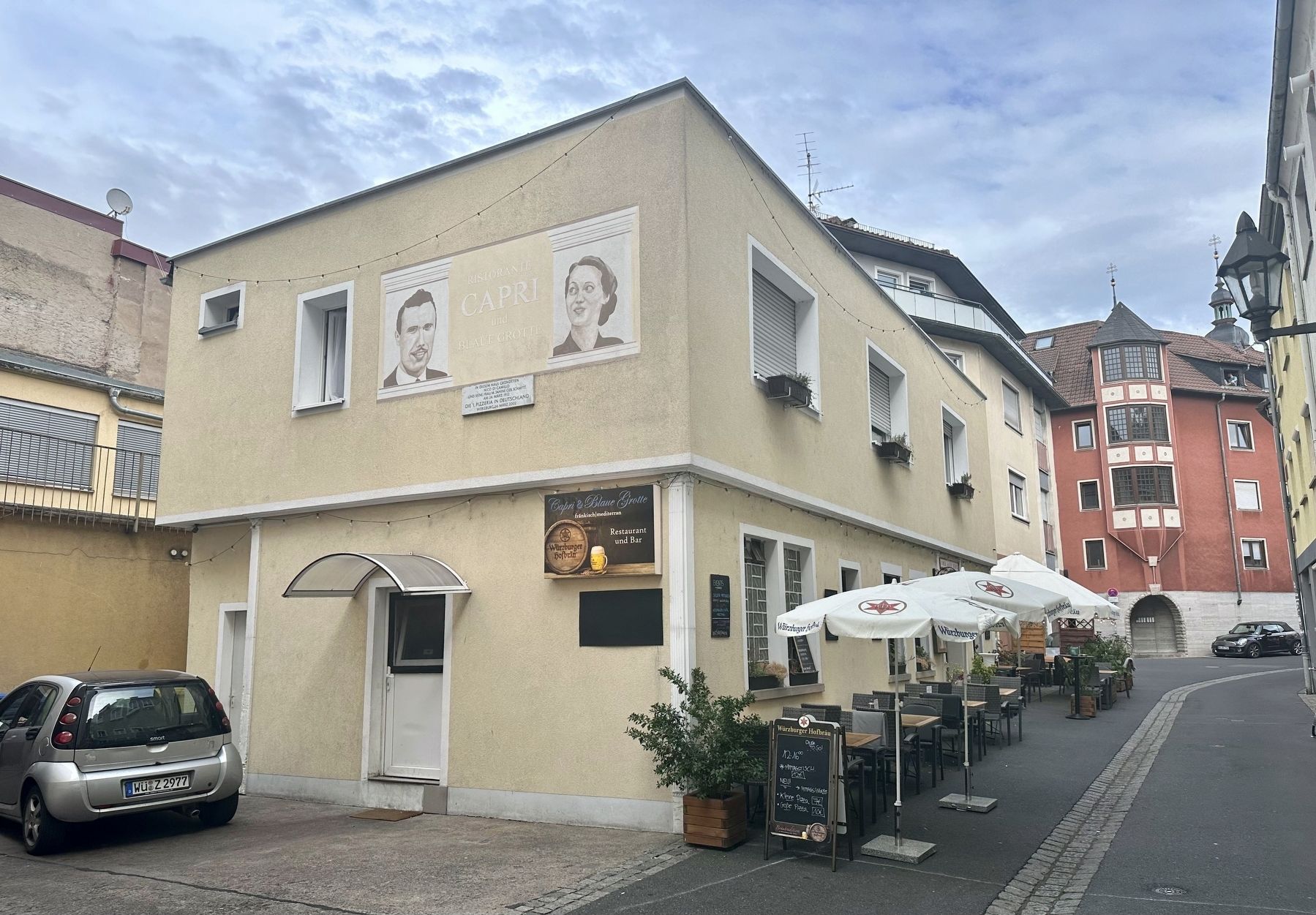 The First Pizzeria in Germany Marker - wider view image. Click for full size.