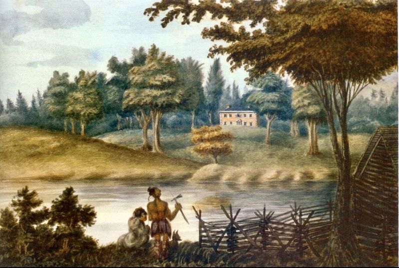 The Brant House, 1804, watercolour by Dr. E. Waslh image. Click for full size.