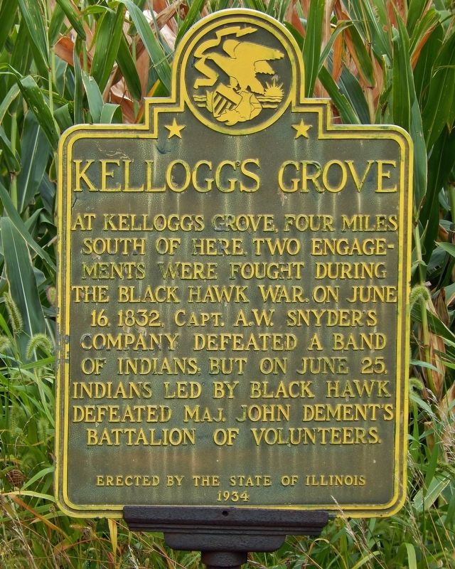 Kellogg's Grove Marker. Click for full size. Kellogg's Grove Marker image. Click for full size.