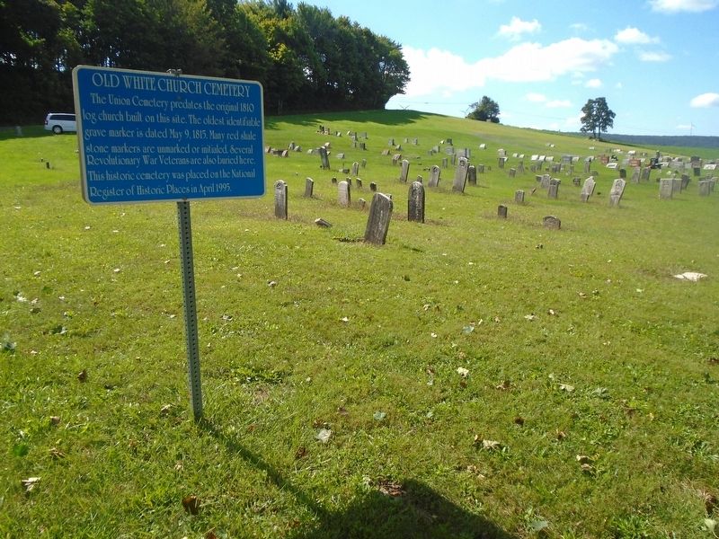 Old White Church Cemetery and Marker image. Click for full size.