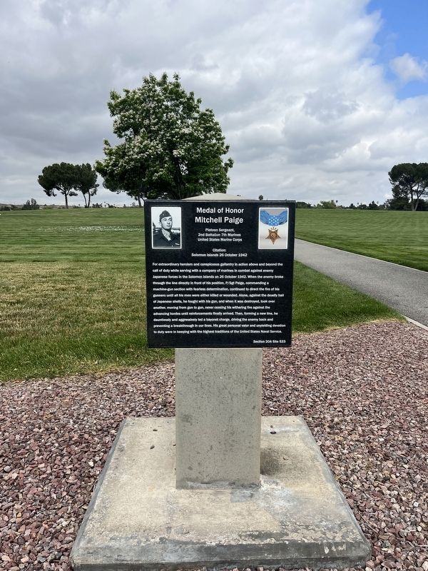 Mitchell Paige Marker. Click for full size. Mitchell Paige Marker image. Click for full size.