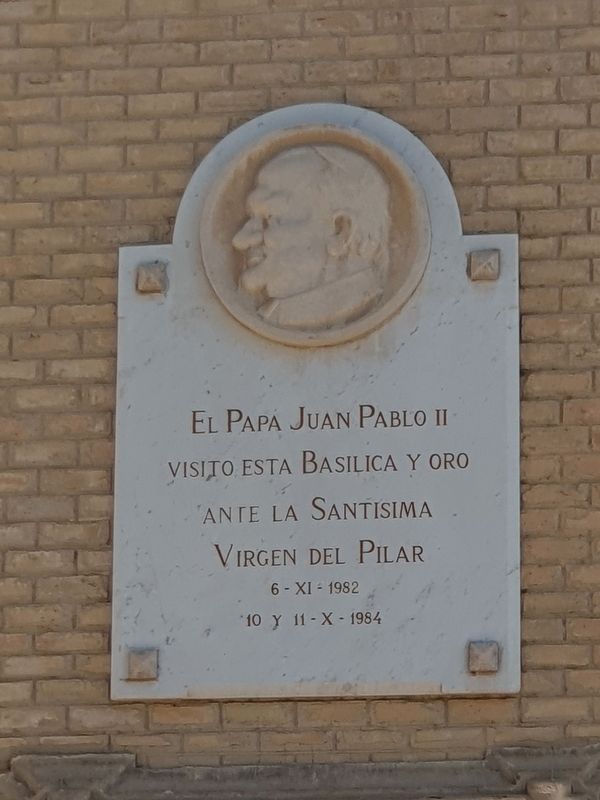 Pope John Paul II in Zaragoza Marker image. Click for full size.