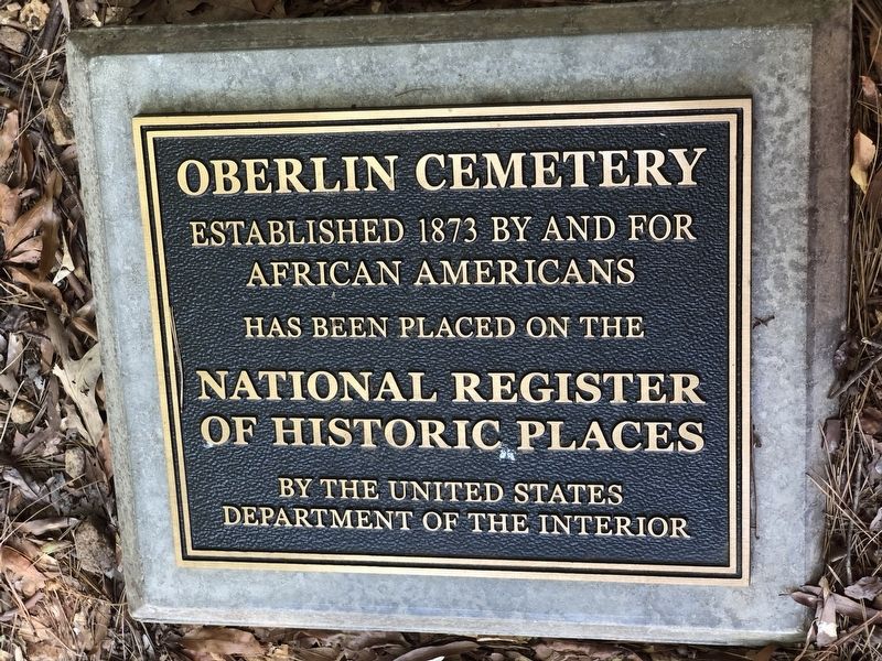 Oberlin Cemetery Marker. Click for full size. Oberlin Cemetery Marker image. Click for full size.
