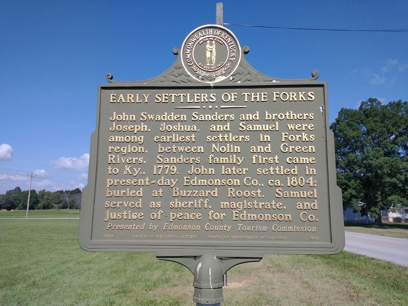Early Settlers of the Fork Marker. Click for full size. Early Settlers of the Fork Marker image. Click for full size.