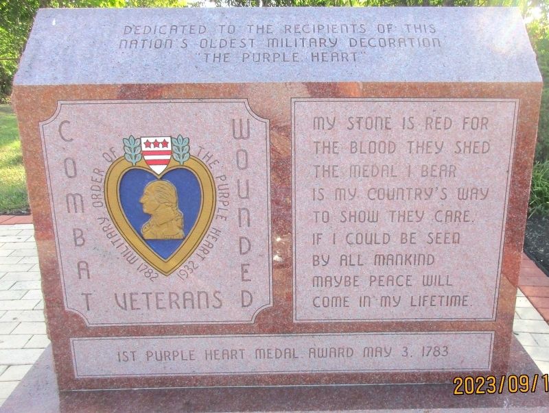 Walton Vernona Purple Heart Monument. Click for full size. Walton Vernona Purple Heart Monument image. Click for full size.