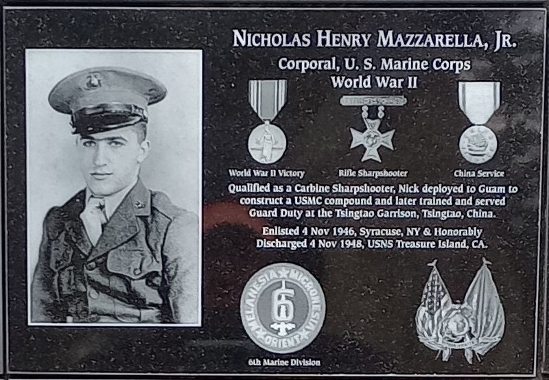 Nicholas Henry Mazzarella, Jr. Marker image. Click for full size.