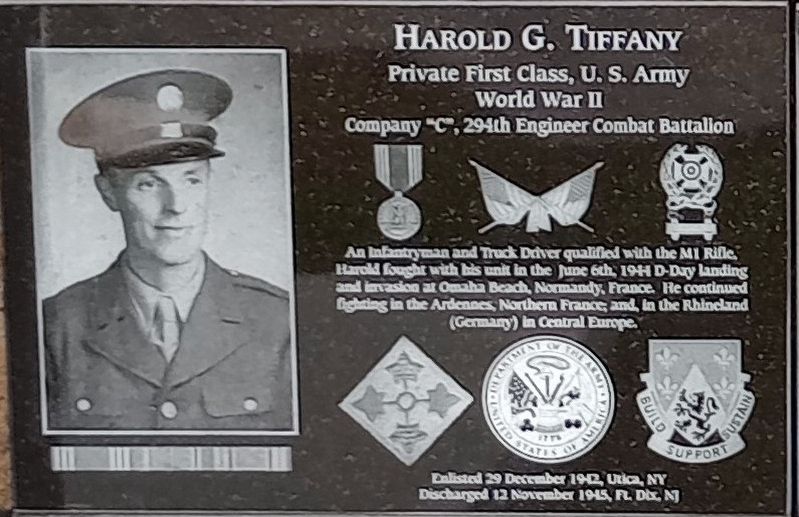 Harold G. Tiffany Marker image. Click for full size.