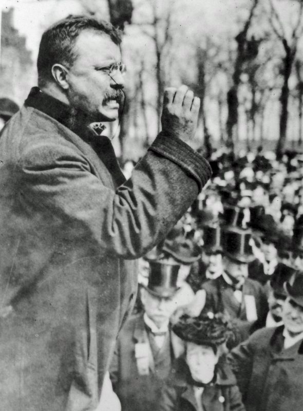 Marker detail: President Theodore Roosevelt. Click for full size. Marker detail: President Theodore Roosevelt image. Click for full size.