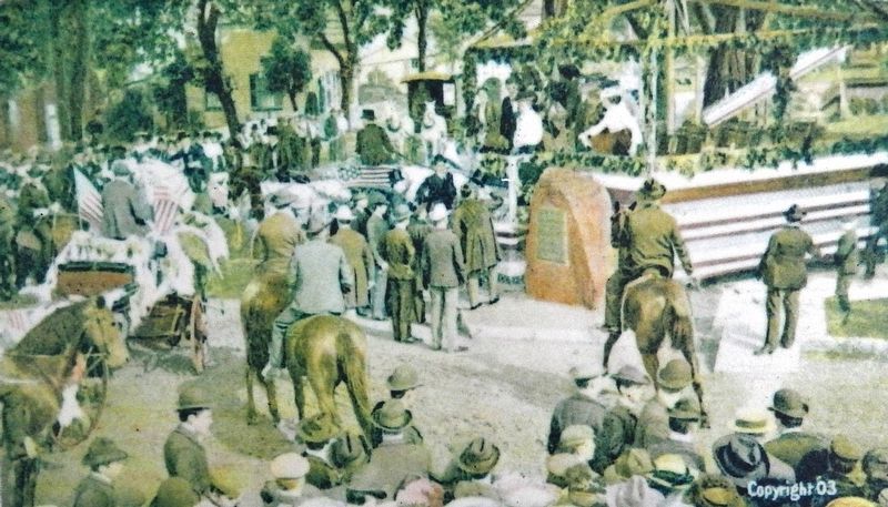 Marker detail: Postcard Illustration of the Boulder Dedication by President Roosevelt in 1903. Click for full size. Marker detail: Postcard Illustration of the Boulder Dedication by President Roosevelt in 1903 image. Click for full size.