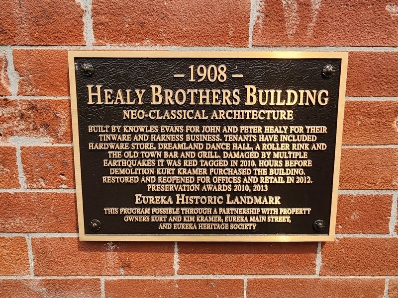 Healy Brothers Building Marker image. Click for full size.