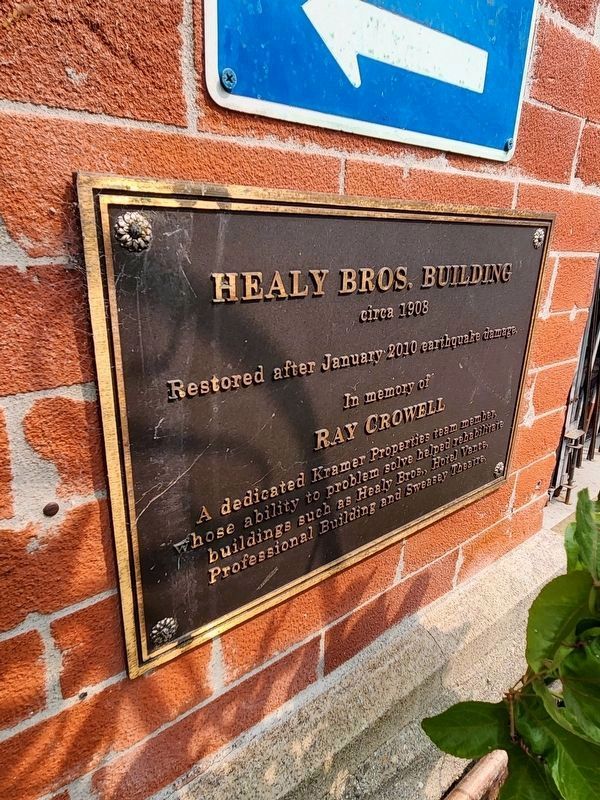 Healy Bros. Building Marker No. 2 image. Click for full size.