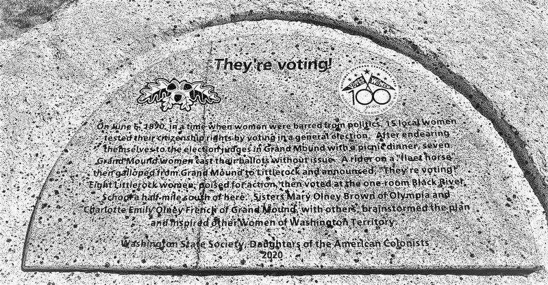 They're voting marker -This marker tells of women first voting in a territory-wide election. image. Click for full size.