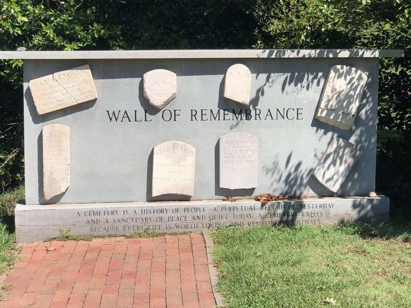 Dix Hospital Cemetery Memorial Wall. Click for full size. Dix Hospital Cemetery Memorial Wall image. Click for full size.