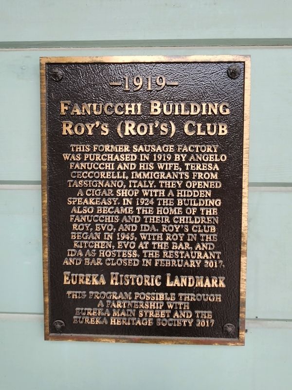 Fanucchi Building (1919) Marker image. Click for full size.
