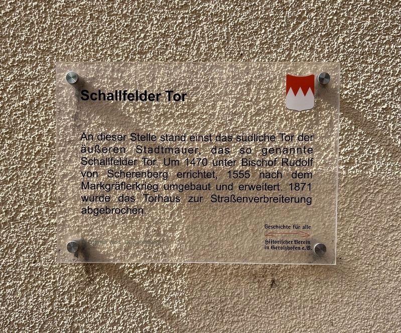 Schallfelder Tor / Schallfeld Gate Marker. Click for full size. Schallfelder Tor / Schallfeld Gate Marker image. Click for full size.