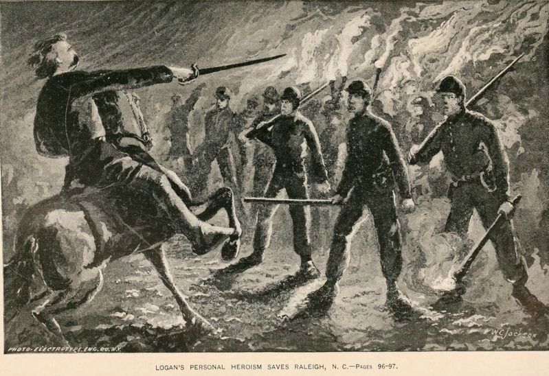 The Civil War Arrives in Raleigh Marker detail (original). Click for full size. The Civil War Arrives in Raleigh Marker detail (original) image. Click for full size.