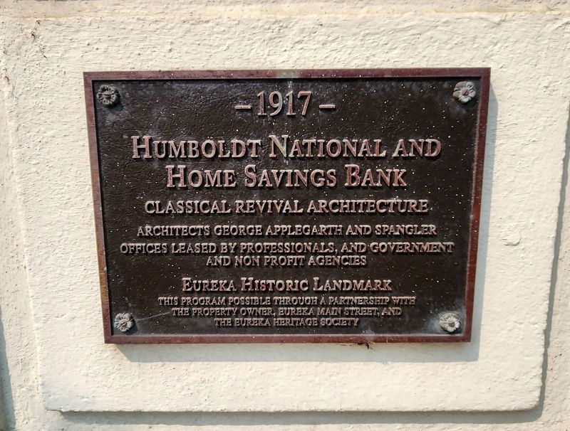 Humboldt National and Home Savings Bank (1917) Marker image. Click for full size.