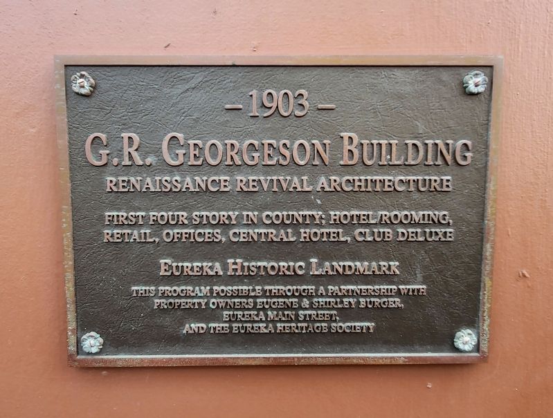 G.R. Georgeson Building (1903) Marker image. Click for full size.