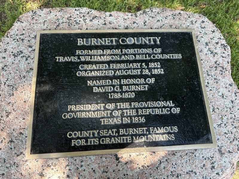 Burnet County Marker. Click for full size. Burnet County Marker image. Click for full size.
