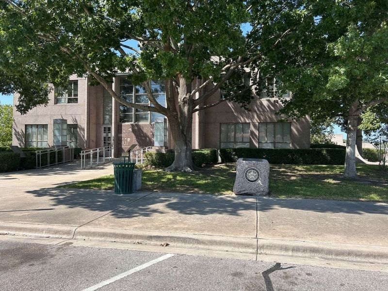 The view of the Burnet County Marker in front of the courthouse image. Click for full size.