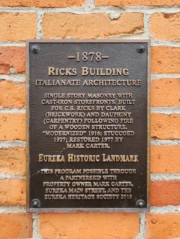 Ricks Building (1878) Marker image. Click for full size.