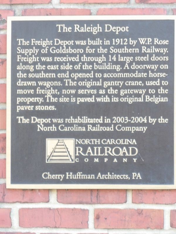 The Raleigh Depot Marker image. Click for full size.