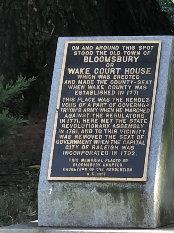 Bloomsbury or Wake Court House Marker. Click for full size. Bloomsbury or Wake Court House Marker image. Click for full size.