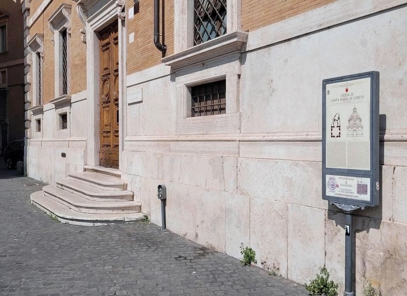 The side entrance to the Church of Santa Maria of Loreto and Marker. Click for full size. The side entrance to the Church of Santa Maria of Loreto and Marker image. Click for full size.