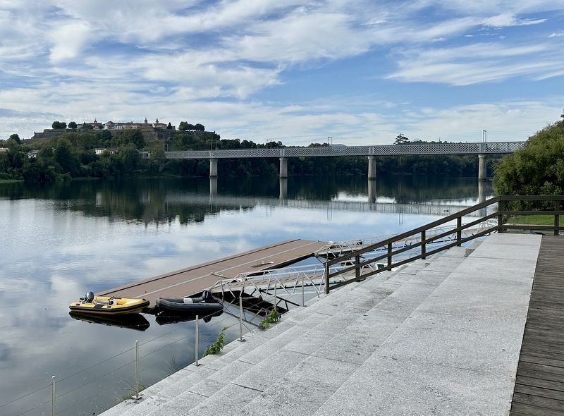 View of bridge from the Tui embarcadero in Spain, with Valença, Portugal visible. Click for full size. View of bridge from the Tui embarcadero in Spain, with Valença, Portugal visible image. Click for full size.