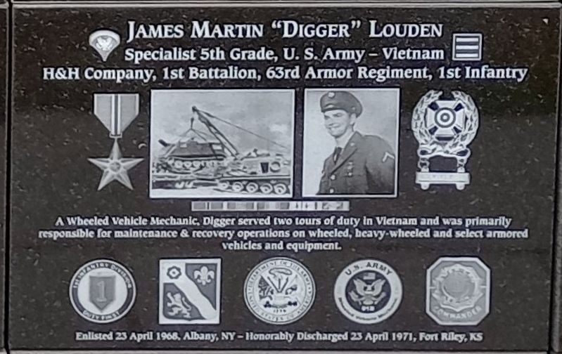 James MArtin "Digger" Louden Marker image. Click for full size.