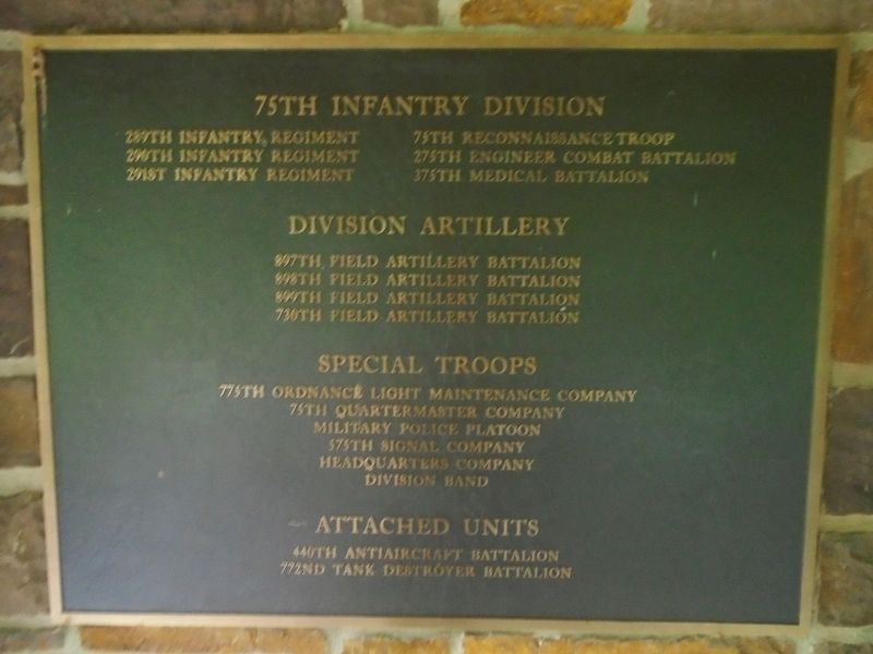 75th Infantry Division Units Marker image. Click for full size.