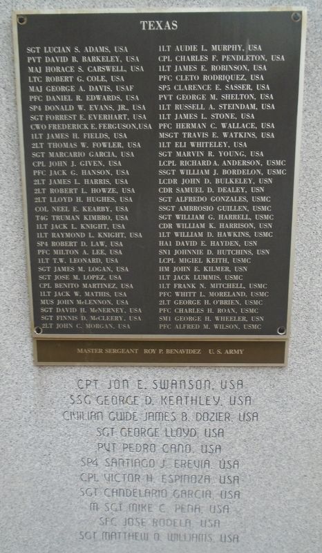 Texas Medal of Honor Recipients Marker. Click for full size. Texas Medal of Honor Recipients Marker image. Click for full size.