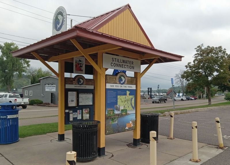 Marker at the Stillwater Connection kiosk at the east terminus of the Brown's Creek State Trail image. Click for full size.
