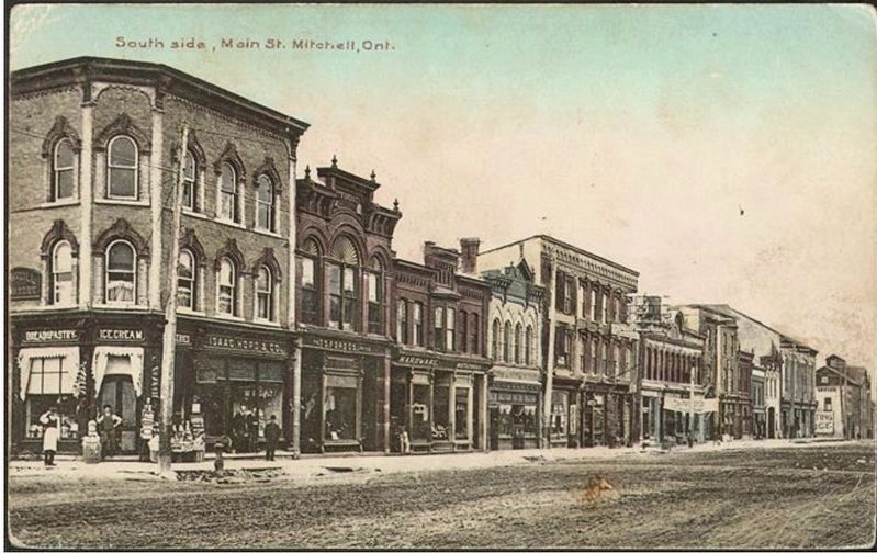 Postcard of downtown Mitchell, ca 1910 image. Click for full size.