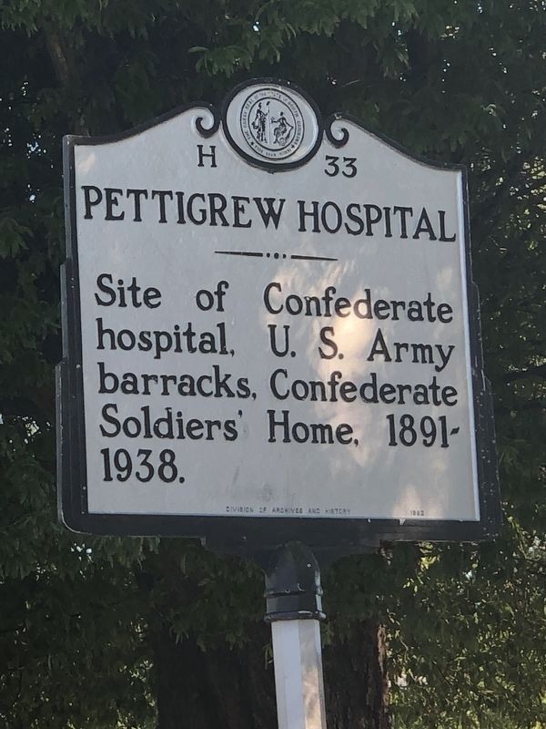 Pettigrew Hospital Marker. Click for full size. Pettigrew Hospital Marker image. Click for full size.