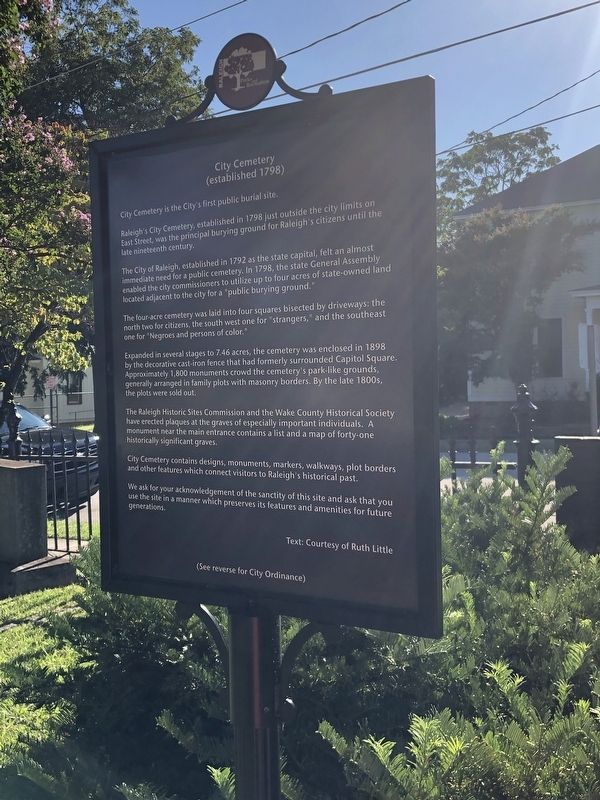 City Cemetery Marker. Click for full size. City Cemetery Marker image. Click for full size.