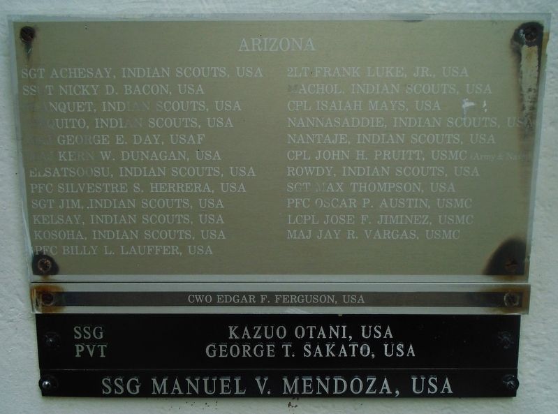 Arizona Medal of Honor Recipients Marker image. Click for full size.
