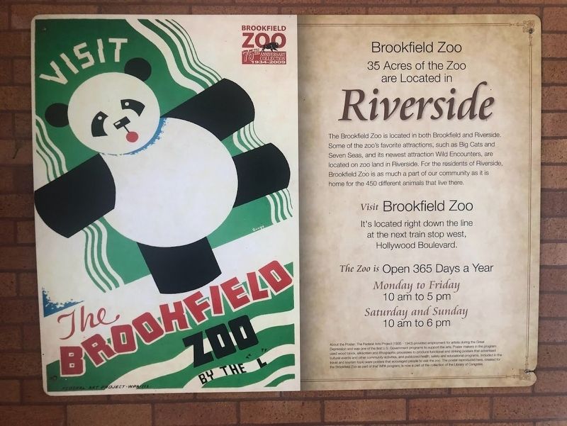 Brookfield Zoo in Riverside Marker image. Click for full size.