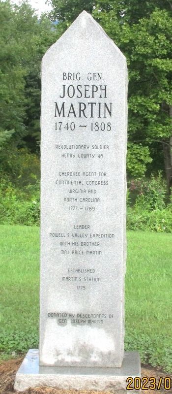 Brig Gen Joseph Martin 1740- 1805 Marker image. Click for full size.