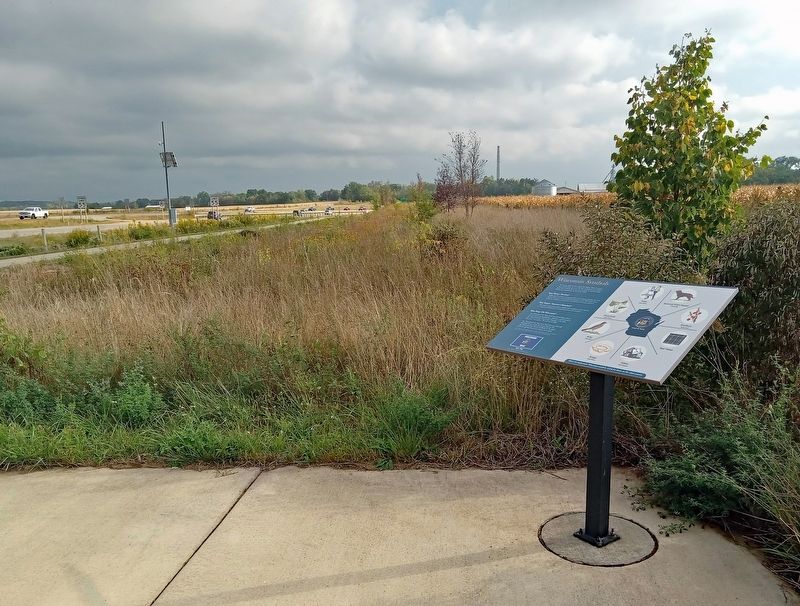Wisconsin Symbols Marker on the St. Croix River Crossing Loop Trail parallel to Highway 64. Click for full size. Wisconsin Symbols Marker on the St. Croix River Crossing Loop Trail parallel to Highway 64 image. Click for full size.