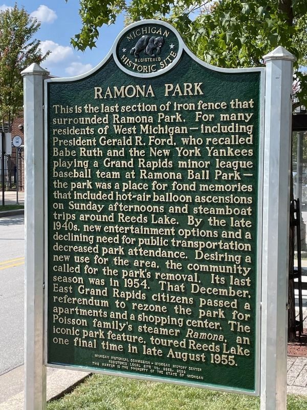 Ramona Park Marker Reverse image. Click for full size.