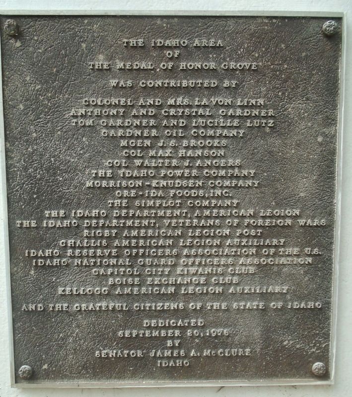 Idaho Medal of Honor Memorial Plaza Sponsors Marker image. Click for full size.
