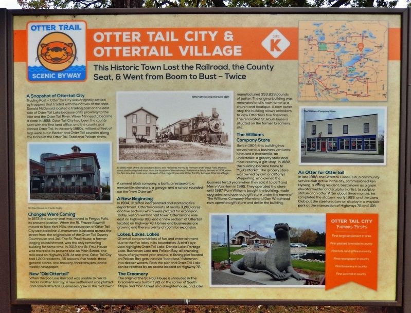 Otter Tail City & Ottertail Village Marker. Click for full size. Otter Tail City & Ottertail Village Marker image. Click for full size.